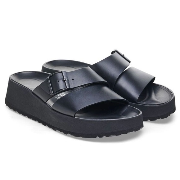 BIRKENSTOCK Alma leather platform sandals NEW - Picture 1 of 3